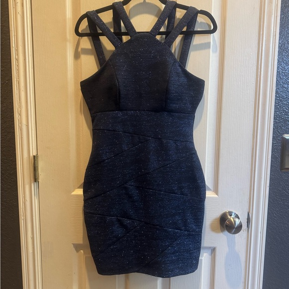 Honey and Rosie Midnight Blue Strappy Mini Dress - Picture 1 of 4